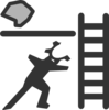 Person With Ladder And Rock Clip Art